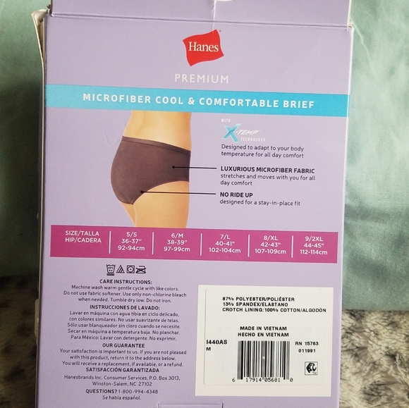 Hanes premium microfiber briefs size 6 - Picture 2 of 3